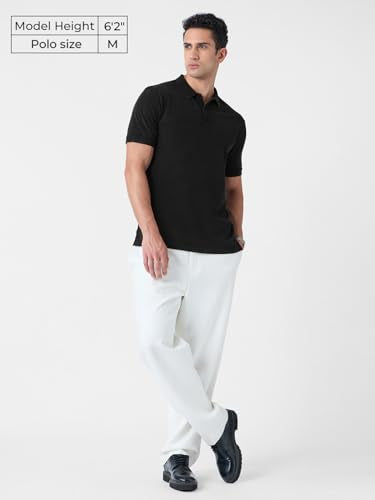 The Souled Store Polo T-Shirt: Vintage Wash Men and Boys Short Sleeves Polo Collar Charcoal Grey Solid Cotton Regular Fit T-Shir