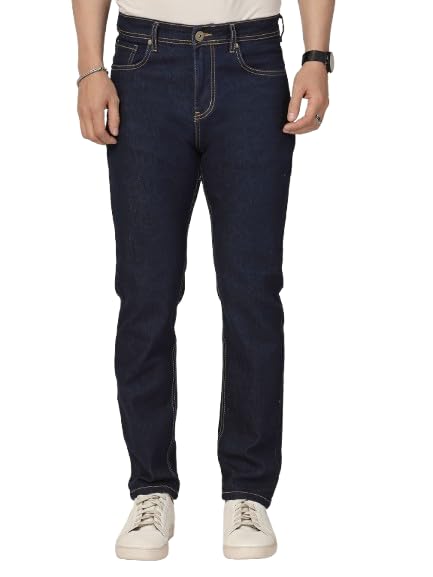 Style Quotient Men Dark Blue Regular Fit Mid Rise Stretchable Jeans