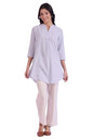Aurelia Women's Yarn Dyed Cotton Blend Straight Kurti