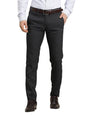 Turtle Men Charcoal Ultra Slim Fit Dobby Flat Front Polyviscose Stretch Formal Trouser