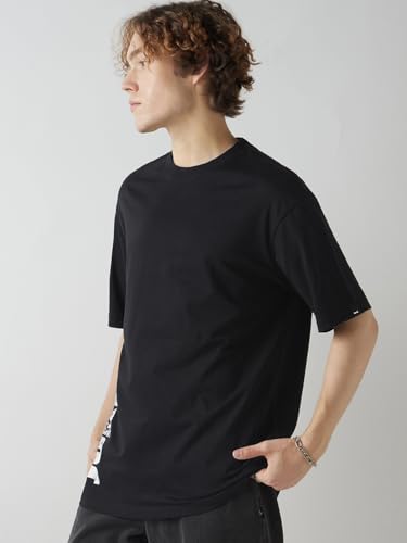 Bewakoof Official DC Merchandise Joker Mens Typography Oversized Fit Half Sleeve Round Neck Cotton Jersey T-Shirt_646651_Black_