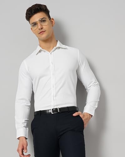 The Indian Garage Co Mens Slim Fit Shirt (0123-SHBDFR-03-02_White