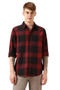 Dennis Lingo Men Navy Blue 100% Cotton Full Sleeve Spread Collar Checks Shirts_Dlmshjas24013_Nv