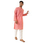 Fabindia MenS Cotton Solid Slim Kurta (1035965Coral_Coral