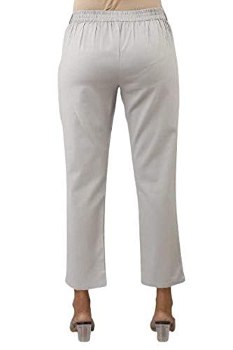 Digital Shopee Regular Fit Women S Pure Cotton Trousers Pants For Everyday Use, College Wear, Office, Casual Wear, Light Grey,