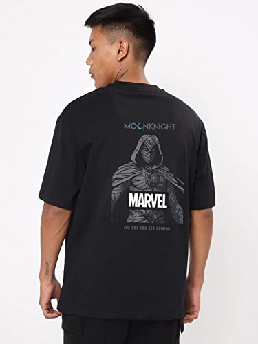 Bewakoof Official Marvel Merchandise MenS Graphic Print Oversized Fit Half Sleeve Round Neck Cotton T-Shirt