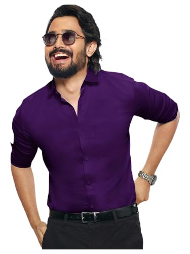 Tee Projekt Shirt for Men Cotton Spread Collar Long Sleeve hirt Parfect for Formal Wear