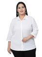 Style Quotient Plus Women White Solid Formal Shirt