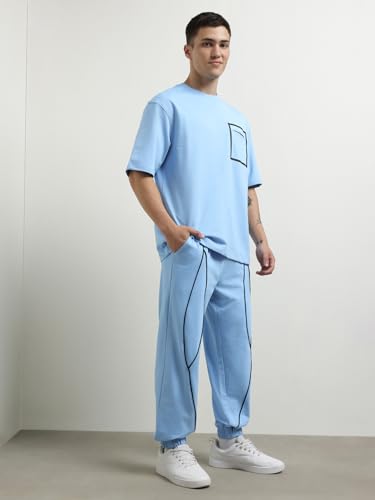 Nobero Men Solid Training Suit T-Shirt With Joggers