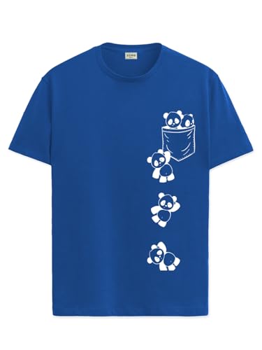 ADRO Tshirt for Men | Printed T Shirt for Men | 100% Cotton T-Shirt |Printed T Shirt | T-Shirts | RN24-POC-RB-XL Royal Blue