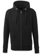 ADRO Men's Solid Cotton Zipper Hoodies (ZH22-M-PLN-BL_Black_XL)