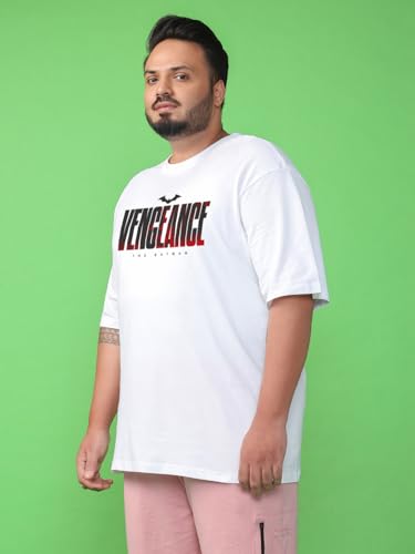 Bewakoof Official DC Merchandise Vengeance Mens Graphic Printed Oversized Fit Half Sleeve Round Neck Cotton Plus Size T-Shirt_6