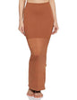 Clovia Womens Petticoat Style Saree Shapewear with Side Slit (SW0023A24_Brown_L)