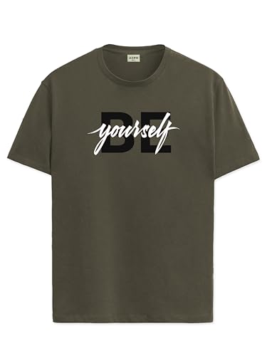 ADRO Tshirt for Men | Printed T Shirt for Men | 100% Cotton T-Shirt |Printed T Shirt | T-Shirts | RN24-BYO-OL-XL Olive