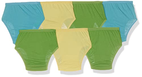 Rupa Jon Plain Panty for Girls, 100% Cotton Fabric, Outer Elastic, Pack of 7 Assorted