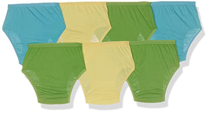 Rupa Jon Plain Panty for Girls, 100% Cotton Fabric, Outer Elastic, Pack of 7 Assorted