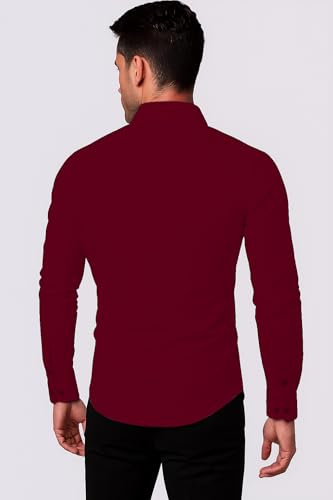 Zartha MenS Regular Fit Printed Pattern Cotton Blend Shirt With Collared Neck Long Sleeve And Standard Length | Shirt For Man M