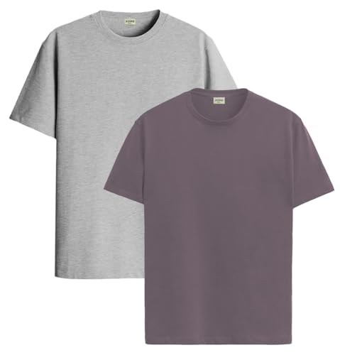 ADRO Mens T Shirts | Solid Tshirts for Men | Pure Cotton Lycra Fabric | 4 Way Stretch Smart tech Tshirt | Pack of 2 Round Neck T