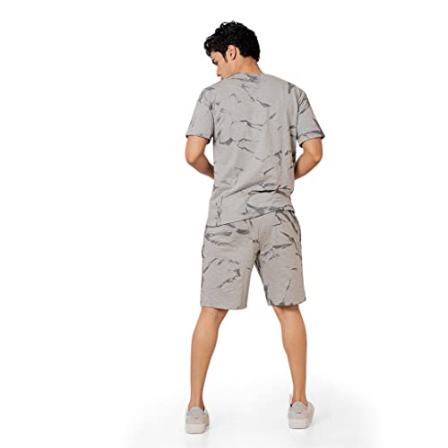Elliti MenS Casual Summer Night Dress Soft Cotton Poly Lycra Digital Printed Sleepwear & Launge(Lounge) Wear Night Suit,Regular