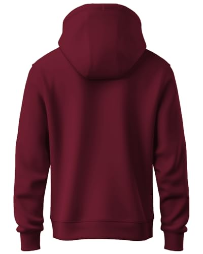 ADRO Men's Printed Hoodie, Cotton, Burgundy, Size 34, Model H24-BIRD-MR