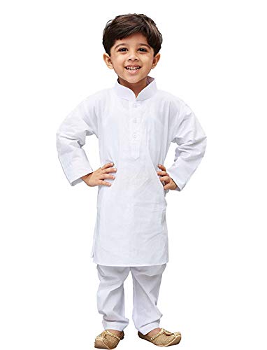 Vastramay Boys White Pure Cotton Kurta Pyjama Set  Festive/Wedding Special Ethnic Wear