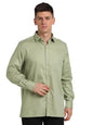 Turtle Men Olive Checkered Full Sleeve Regular Fit 100% Cotton Formal Shirt