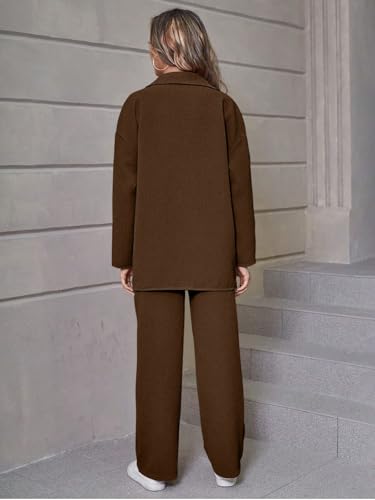 Greciilooks WomenS Textured Lycra Blend Casual Western Co Set (Gl-W.Co-Ord Set-W2251&Tr1188_Dark Brown