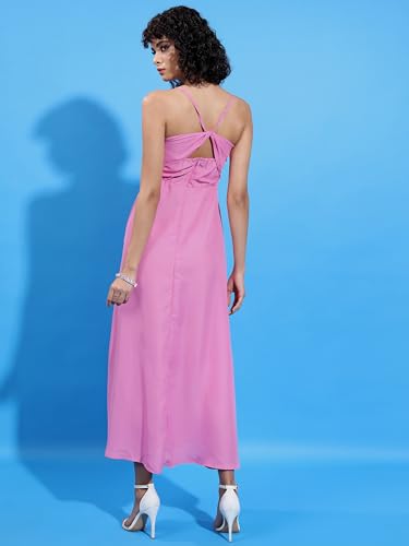 Ketch WomenS Polyester Wrap Maxi Dress (Khj6000465_Pink