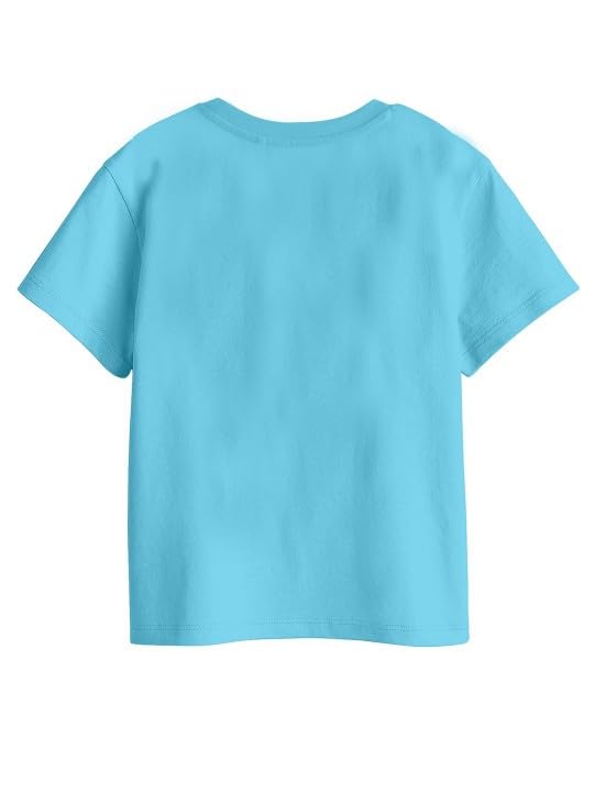Bon Organik Girls Regular Fit T-Shirt (BON11422_Sky Blue