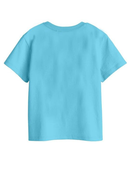 Bon Organik Girls Regular Fit T-Shirt (BON11422_Sky Blue