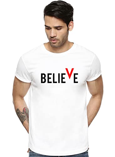 ADRO Men's Believe Design Printed T-Shirt (L)