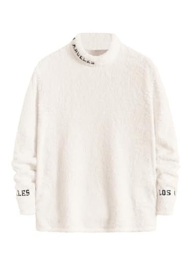 Tagas Womens Fleece Winter Sweatshirt  Cozy High Neck Pullover with Los Angeles Embroidery | Soft Warm Casual Wear for Men & Wom