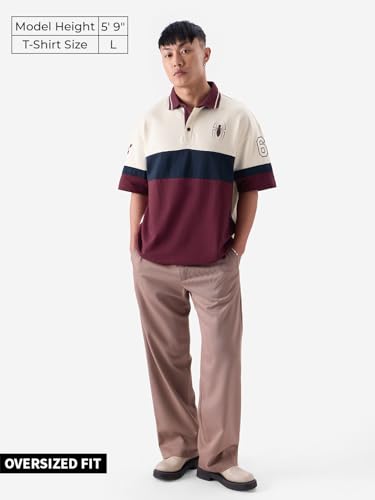 The Souled Store Spider-Man: Spider Sense Oversized Polos Multicolour MenS Polos Graphic Tees Casual Fashion Regular Fit Drop C