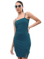 Ketch Polyester Blend Womens Sleeveless Casual Fit Dress Knee-Length Khj6000279_Teal