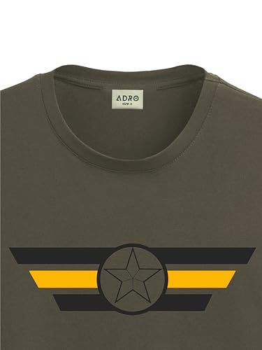 ADRO Men's Solid Regular Fit T-Shirt (RN24-CAP-OL_Olive