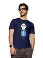 Bewakoof MenS Graphic Print Regular Fit Half Sleeve Round Neck Cotton T-Shirt Blue