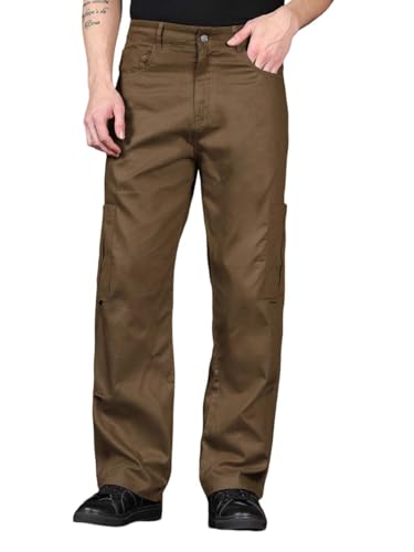 Kotty MenS Cargo Pants | Cotton Cargo Pants For Men | Comfortable & Stylish Cargos(Brown,34)