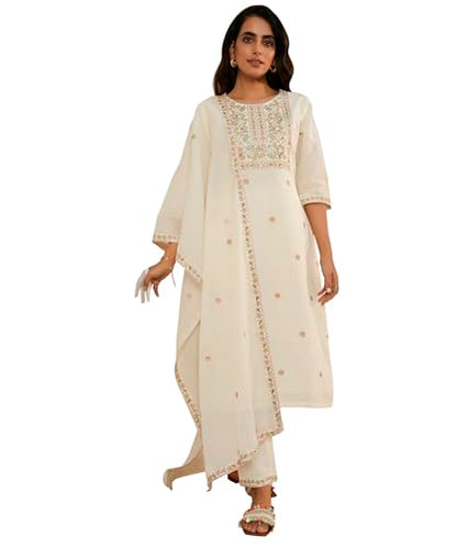 Libas WomenS Pure Cotton Kurta Sets (35219_Off White