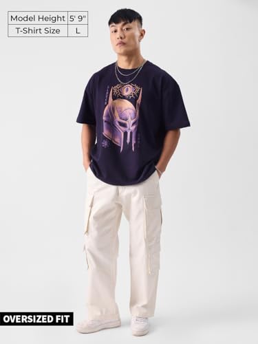 The Souled Store Original Slayer Men Oversized T-Shirts Purple