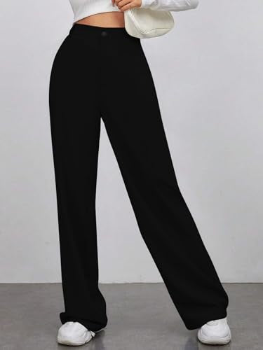 Toochki Trousers for Women | Womens High-Waist Pant | Korean Style Trouser | Black | Bottom