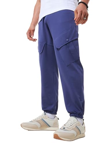 Bewakoof Air 1.0 Mens Solid Super Loose Fit Joggers_609809_Blue_S