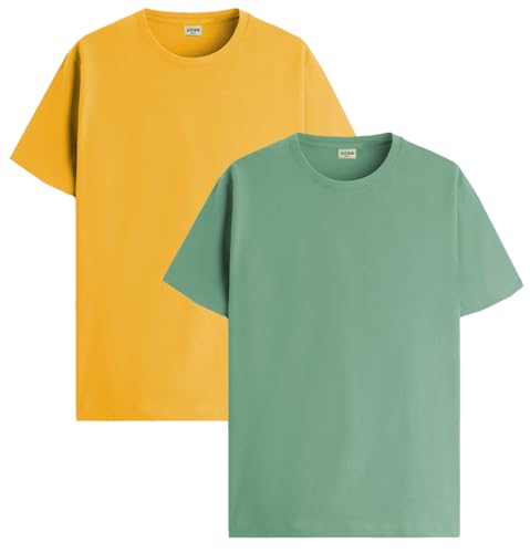 ADRO T Shirts Pack of 2 Mens Tshirts Cotton T Shirts for Men Tshirt T-Shirts Combo T Shirts Tshirts for Men Plain Solid Tshirts