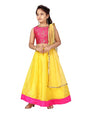 Aarika Girls Silk Readymade Lehenga Choli Set (Lch-22124_Rani-Yellow_8-9 Years)