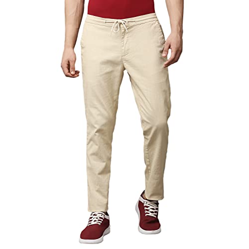 Thomas Scott MenS Solid Slim Fit Trouser Beige