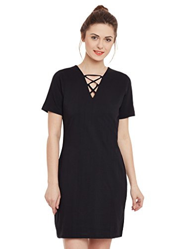 Miss Chase WomenS Body Con Mini Dress (Mcss17D05-88-62-03_Black_Small)