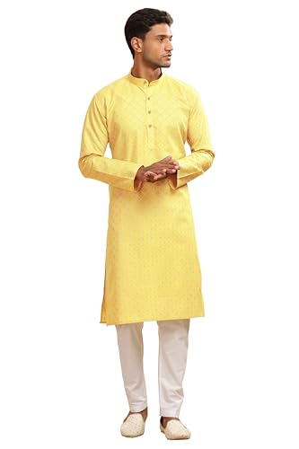 Be Active MenS Cotton Regular Kurta (C-399-2_Yellow-1