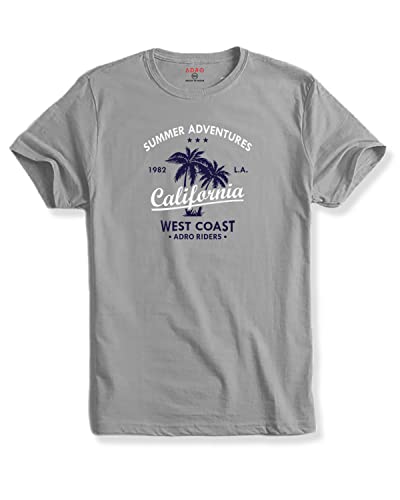 ADRO Summer Adventures California Mens Printed T-Shirt (S, Grey)
