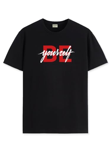 ADRO Tshirt for Men | Printed T Shirt for Men | 100% Cotton T-Shirt |Printed T Shirt | T-Shirts | RN24-BYO-BL-S Black