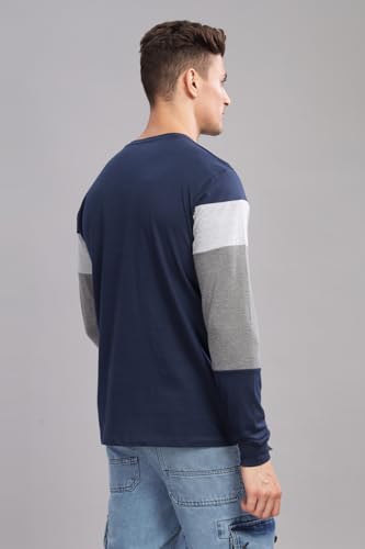 ADRO Full Sleeve Tshirt for Men | Colorblock T Shirt for Men | 100% Cotton Tshirt | Full Sleeve T-Shirt | Mens Full Sleeves T Sh