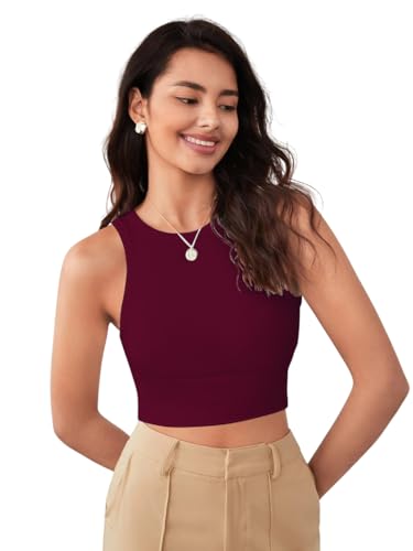 TAGAS Skinny Fit wome Western Tank Tops for Womens and Girls| (C5P-51_Wine